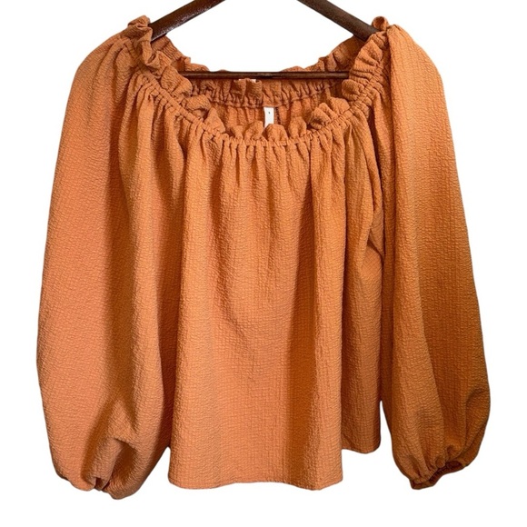 Women's Glam Los Angeles Boho blouse Sz Small bell sleeves - Picture 1 of 9